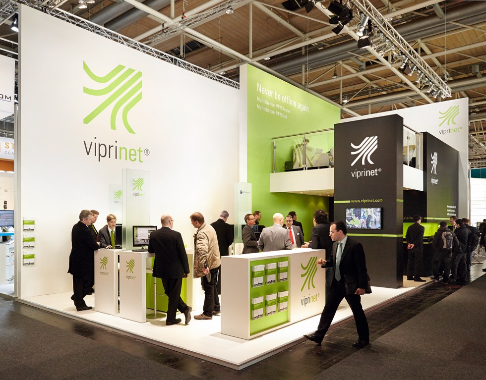 Der Viprinet CeBIT-Stand 2014 (Foto: Frauke Bönsch) Der Viprinet CeBIT-Stand 2014 (Foto: Frauke Bönsch)